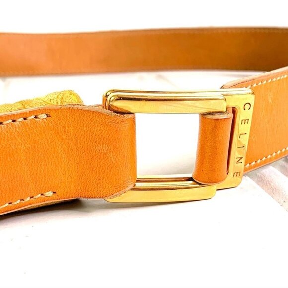 CELINE LEATHER BAG YELLOW SUEDE C MACADAM HANDBAG FRANCE DESIGNER SHOULDER  BAG - Picture 17 of 17